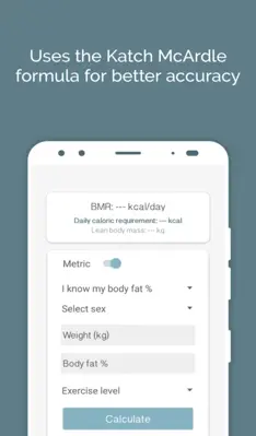 BMR calculator android App screenshot 1